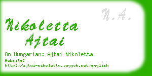 nikoletta ajtai business card